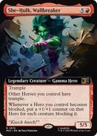 She-Hulk, Wallbreaker (Extended Art) - Commander: Marvel Super Heroes - Magic: The Gathering card