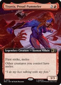 Titania, Proud Pummeler (Extended Art) - Commander: Marvel Super Heroes - Magic: The Gathering card