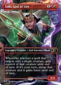 Loki, God of Lies (Borderless) - Commander: Marvel Super Heroes - Magic: The Gathering card