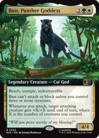 Bast, Panther Goddess (Extended Art) - Commander: Marvel Super Heroes - Magic: The Gathering card