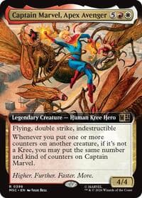 Captain Marvel, Apex Avenger (Extended Art) - Commander: Marvel Super Heroes - Magic: The Gathering card