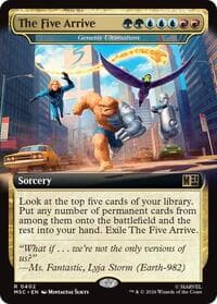 The Five Arrive - Genesis Ultimatum (Extended Art) - Commander: Marvel Super Heroes - Magic: The Gathering card