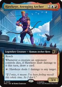 Hawkeye, Avenging Archer (Extended Art) - Commander: Marvel Super Heroes - Magic: The Gathering card