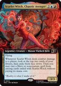 Scarlet Witch, Chaotic Avenger (Extended Art) - Commander: Marvel Super Heroes - Magic: The Gathering card