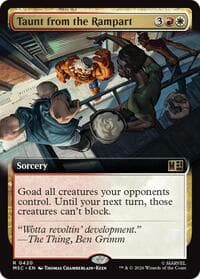 Taunt from the Rampart (Extended Art) - Commander: Marvel Super Heroes - Magic: The Gathering card