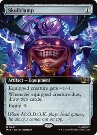 Skullclamp (Extended Art) - Commander: Marvel Super Heroes - Magic: The Gathering card