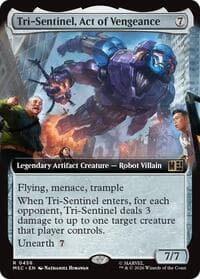Tri-Sentinel, Act of Vengeance (Extended Art) - Commander: Marvel Super Heroes - Magic: The Gathering card