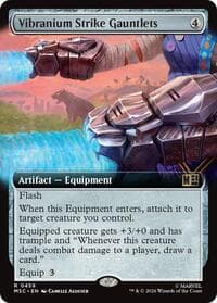 Vibranium Strike Gauntlets (Extended Art) - Commander: Marvel Super Heroes - Magic: The Gathering card