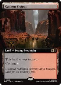 Canyon Slough (Extended Art) - Commander: Marvel Super Heroes - Magic: The Gathering card