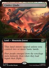 Cinder Glade (Extended Art) - Commander: Marvel Super Heroes - Magic: The Gathering card