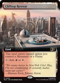 Clifftop Retreat (Extended Art) - Commander: Marvel Super Heroes - Magic: The Gathering card