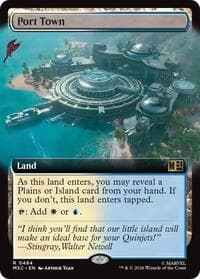 Port Town (Extended Art) - Commander: Marvel Super Heroes - Magic: The Gathering card
