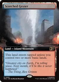 Scorched Geyser (Extended Art) - Commander: Marvel Super Heroes - Magic: The Gathering card
