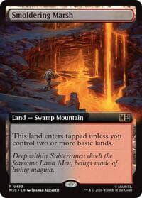 Smoldering Marsh (Extended Art) - Commander: Marvel Super Heroes - Magic: The Gathering card
