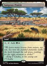 Sungrass Prairie (Extended Art) - Commander: Marvel Super Heroes - Magic: The Gathering card