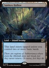 Sunken Hollow (Extended Art) - Commander: Marvel Super Heroes - Magic: The Gathering card