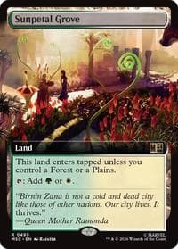 Sunpetal Grove (Extended Art) - Commander: Marvel Super Heroes - Magic: The Gathering card