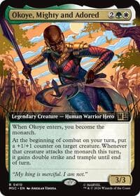Okoye, Mighty and Adored (Extended Art) - Commander: Marvel Super Heroes - Magic: The Gathering card
