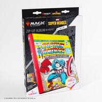 Magic: The Gathering Marvel Superheroes Zip-Up Album 18-Pocket (Captain America and Black Panther) - GameGenic Storage Albums - Storage Albums card