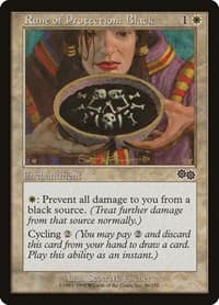 Rune of Protection: Black - Urza's Saga - Magic: The Gathering card