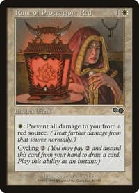 Rune of Protection: Red - Urza's Saga - Magic: The Gathering card