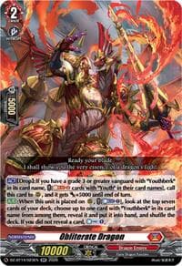Obliterate Dragon - DZ-BT14: Envoys of the Crimson Moon - Cardfight Vanguard card