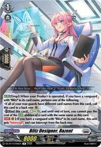 Blitz Designer, Razent - DZ-BT14: Envoys of the Crimson Moon - Cardfight Vanguard card