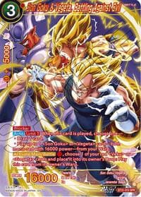 Son Goku & Vegeta, Battling Against Evil (SPR) - Impact Beyond Dimensions - Dragon Ball Super: Masters card
