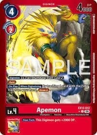Apemon (Limited Foil) - Digital World Shambala - Digimon Card Game card