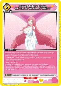 I Bought Today's Ending, So I Can Do Whatever I Want - UE21BT: The 100 Girlfriends Who Really, Really, Really, Really, REALLY Love You - Union Arena card