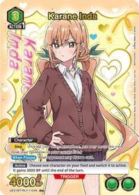 Karane Inda (046) (R*) (Box Topper Gold Foil) - UE21BT: The 100 Girlfriends Who Really, Really, Really, Really, REALLY Love You - Union Arena card