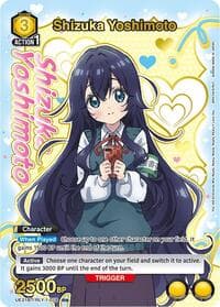 Shizuka Yoshimoto (018) (R*) (Box Topper Gold Foil) - UE21BT: The 100 Girlfriends Who Really, Really, Really, Really, REALLY Love You - Union Arena card