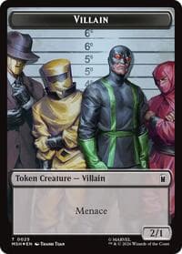 Villain (0025) // Robot Villain (0026) Double-Sided Token (Surge Foil) - Marvel Super Heroes - Magic: The Gathering card