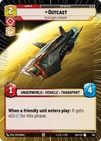 Outcast - Mercenary Starship (Hyperspace) - Ashes of the Empire - Star Wars: Unlimited card