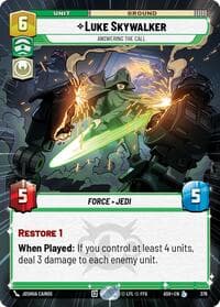 Luke Skywalker - Answering the Call (Hyperspace) - Ashes of the Empire - Star Wars: Unlimited card