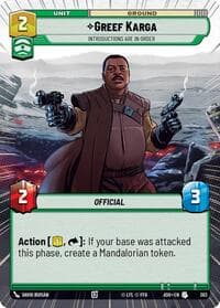 Greef Karga - Introductions are in Order (Hyperspace) - Ashes of the Empire - Star Wars: Unlimited card
