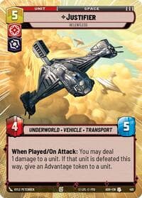 Justifier - Relentless (Hyperspace) - Ashes of the Empire - Star Wars: Unlimited card