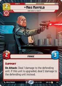 Migs Mayfeld - How About a Toast? (Hyperspace) - Ashes of the Empire - Star Wars: Unlimited card