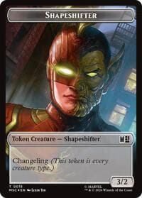 Shapeshifter (0018) // Villain (0025) Double-Sided Token (Surge Foil) - Commander: Marvel Super Heroes - Magic: The Gathering card