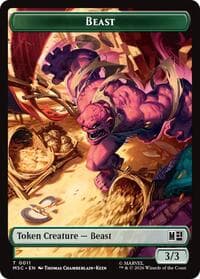 Beast // Vibranium Double-Sided Token - Commander: Marvel Super Heroes - Magic: The Gathering card
