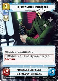 Luke's Jedi Lightsaber - Constructed by Hand (Hyperspace Foil) - Ashes of the Empire - Star Wars: Unlimited card