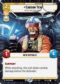 Carson Teva - There's Something Going On (Hyperspace Foil) - Ashes of the Empire - Star Wars: Unlimited card