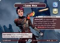 Sabine Wren - Bargaining on Belief (Showcase) - Ashes of the Empire - Star Wars: Unlimited card