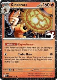 Cinderace - 028/132  (Cosmos Holo) - Prize Pack Series Cards - Pokemon card