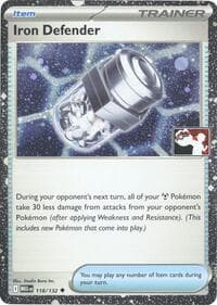 Iron Defender - 118/132 (Cosmos Holo) - Prize Pack Series Cards - Pokemon card