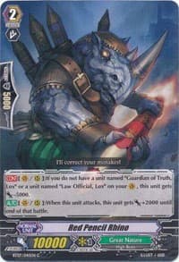 Red Pencil Rhino - BT07: Rampage of the Beast King - Cardfight Vanguard card