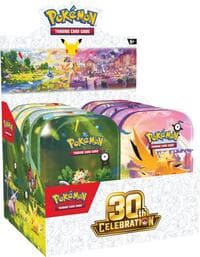 30th Celebration Mini Tin Display - ME: 30th Celebration - Pokemon card
