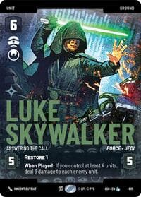 Luke Skywalker - Answering the Call (Prestige) - Ashes of the Empire - Star Wars: Unlimited card