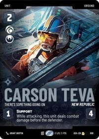 Carson Teva - There's Something Going On (Prestige) - Ashes of the Empire - Star Wars: Unlimited card