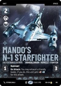 Mando's N-1 Starfighter - Faster than a Fathier (Prestige) - Ashes of the Empire - Star Wars: Unlimited card